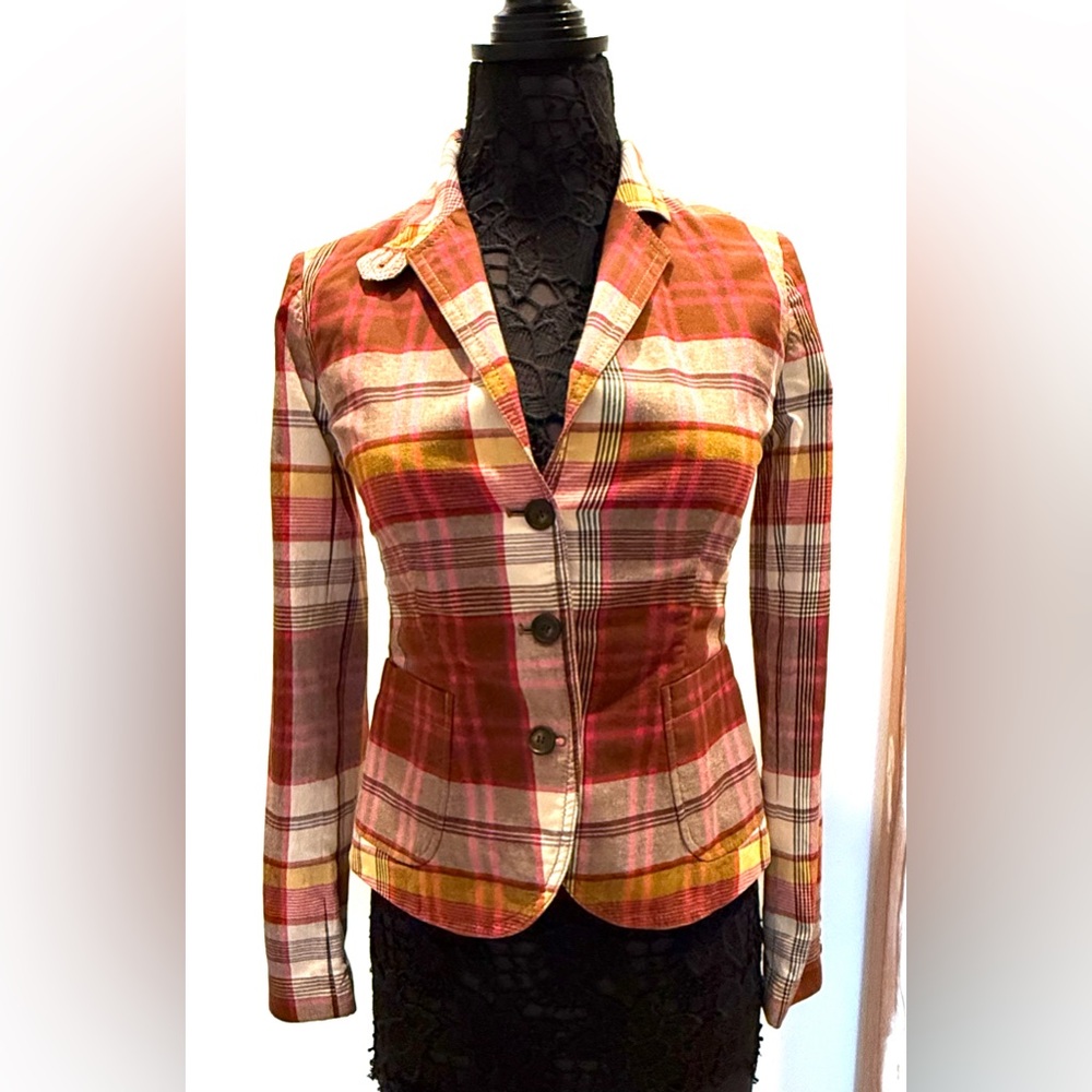 J. Crew Multicolor Plaid Blazer